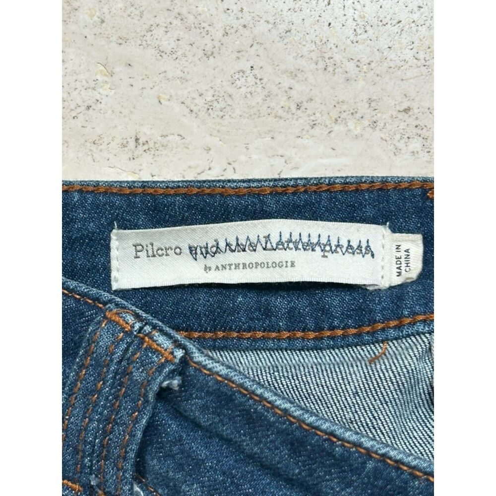 Anthropologie Pilcro High Rise Waisted Button Trouser Bootcut Blue Jeans size 26 - Picture 2 of 6